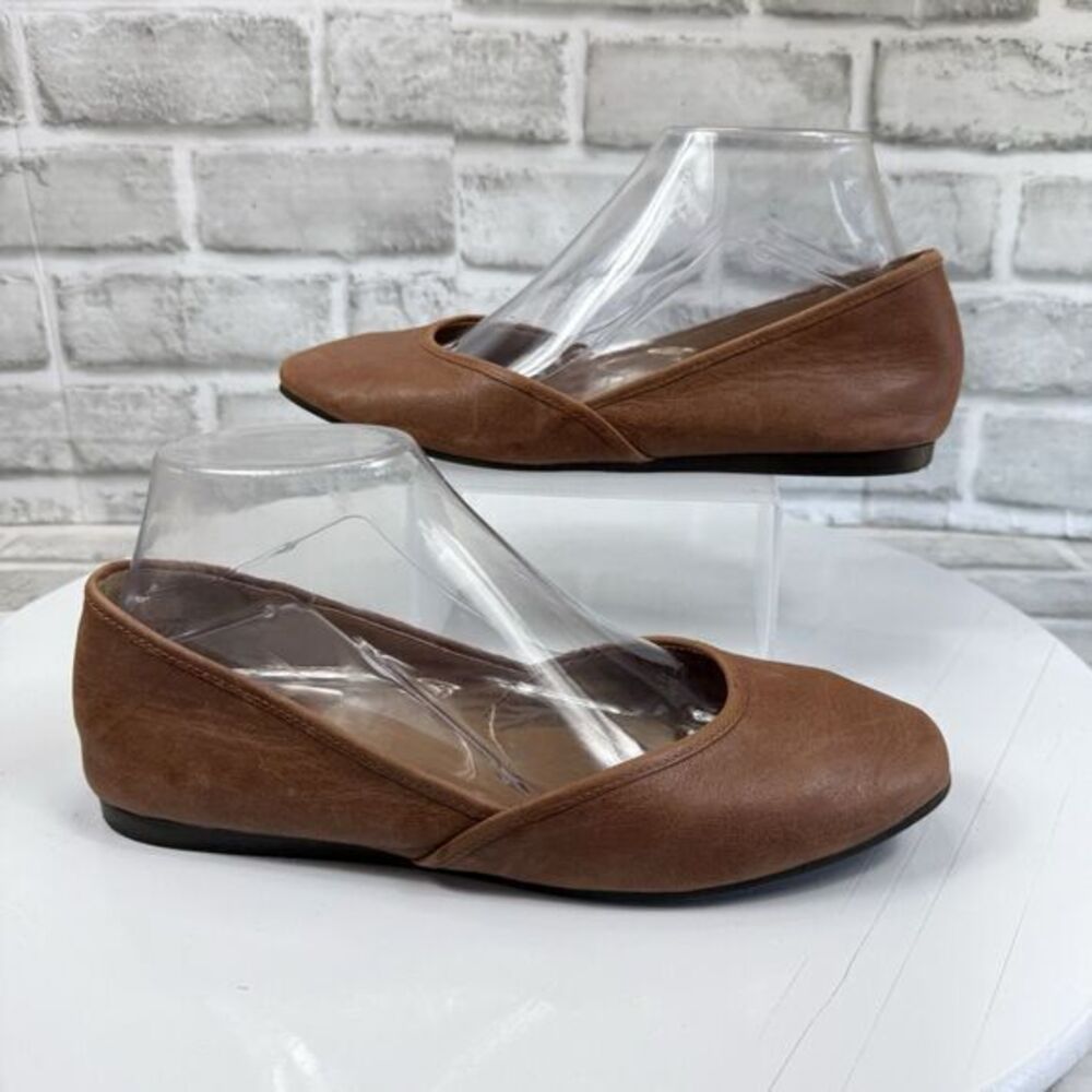 Lucky Brand Adoura Women's 7.5 Brown Leather D'Orsay Ballet Comfort Shoe